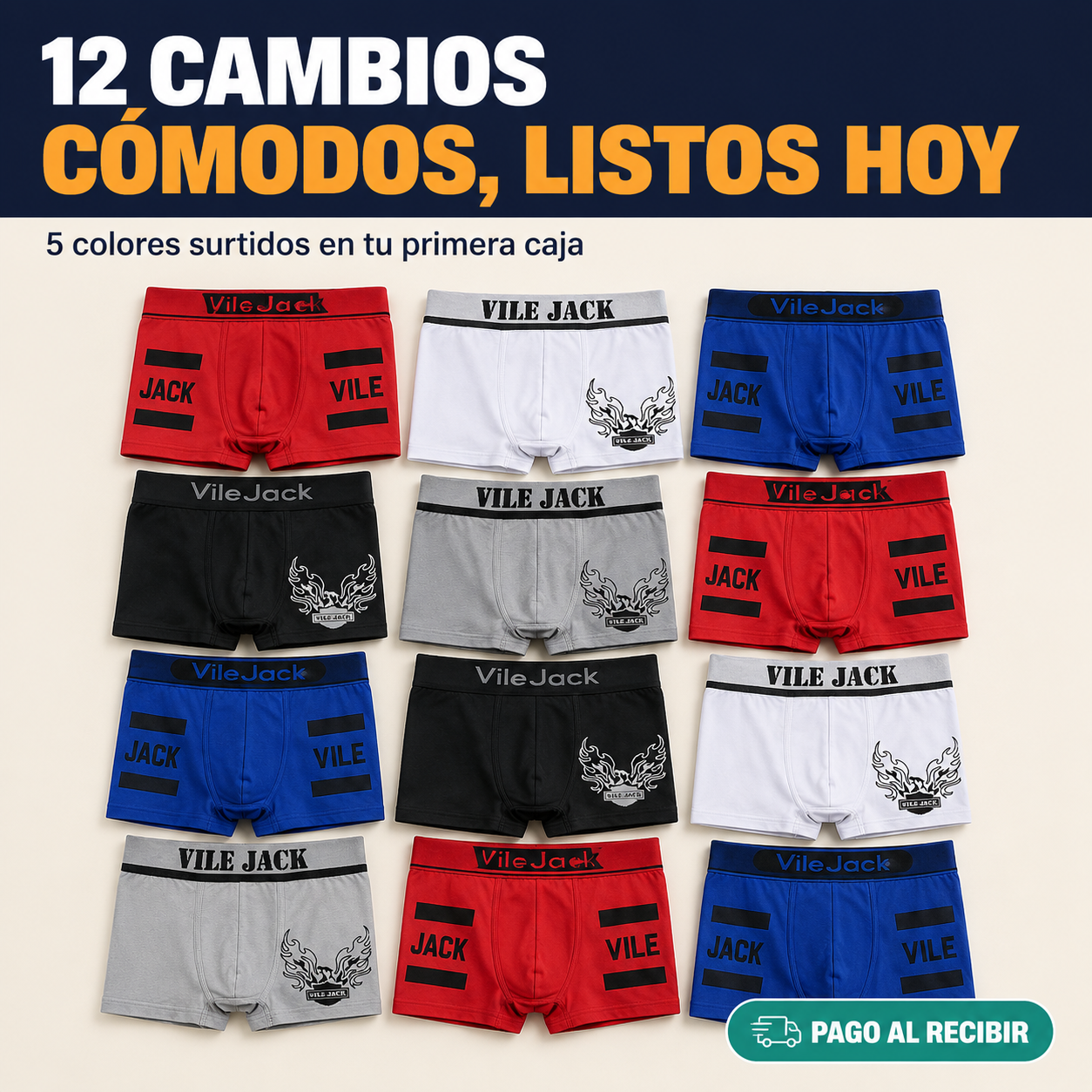 Bóxer Caballero Paquete De 12 Pz Microfi — vista 1