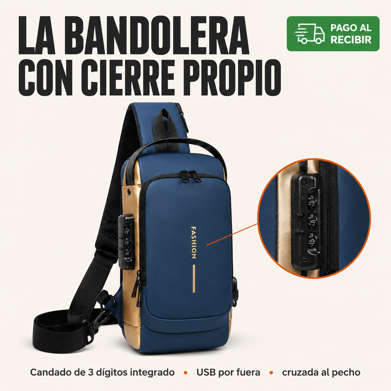 Mochila Antirrobo con USB Impermeable — vista 1