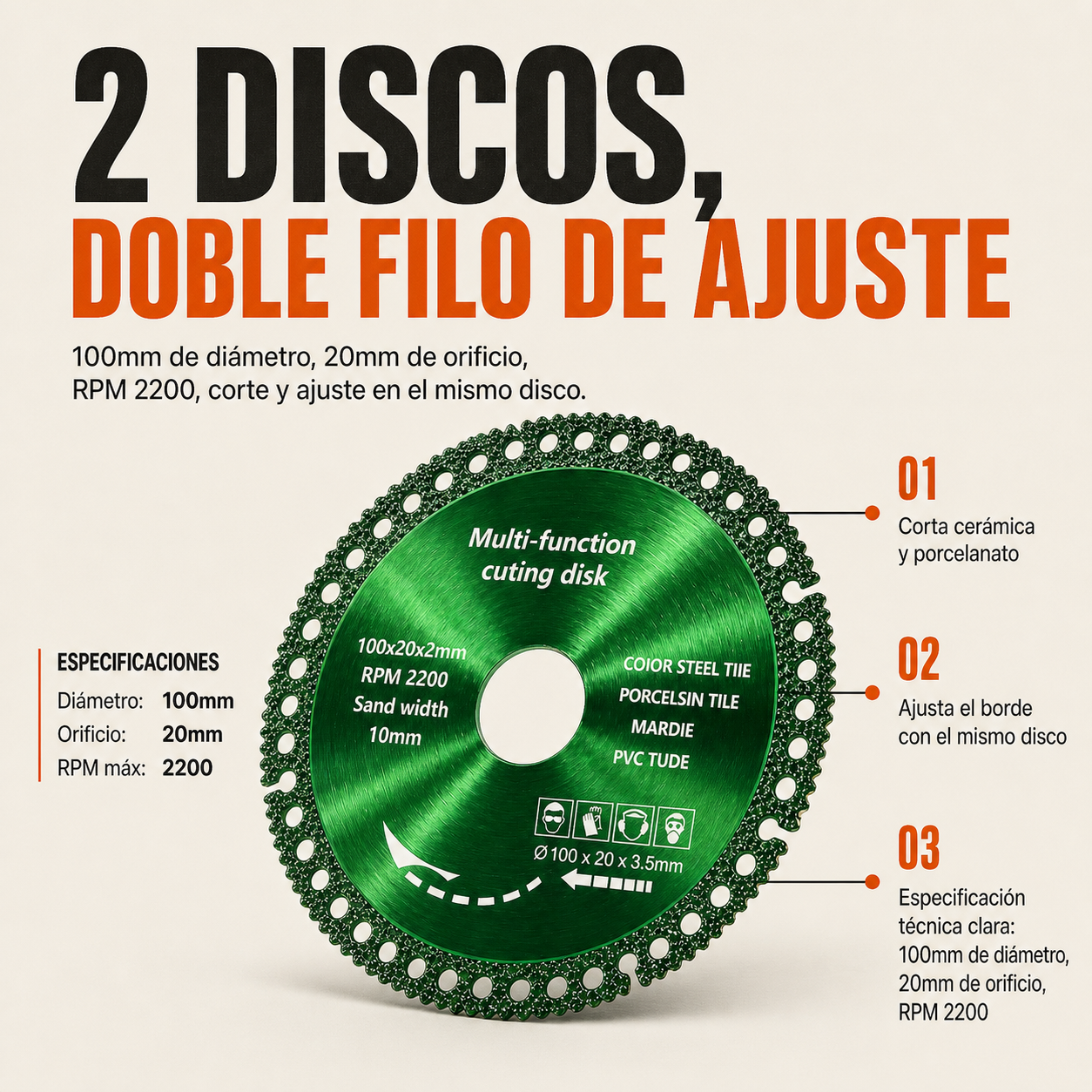 DISCO DE DIAMANTE DE CORTE CERAMICA x2 - ID26611 — vista 3