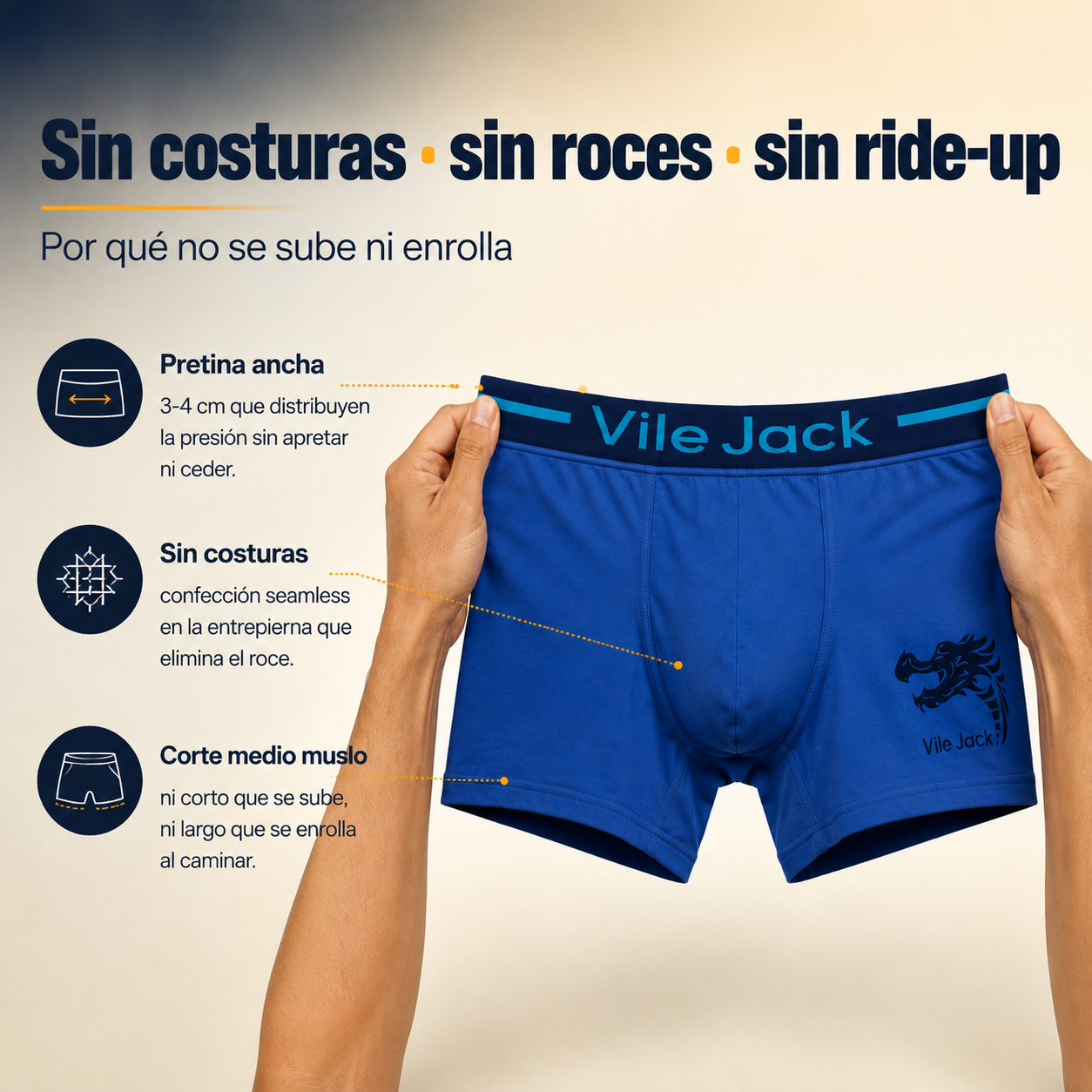 Bóxer Caballero Paquete De 12 Pz Microfi — vista 4