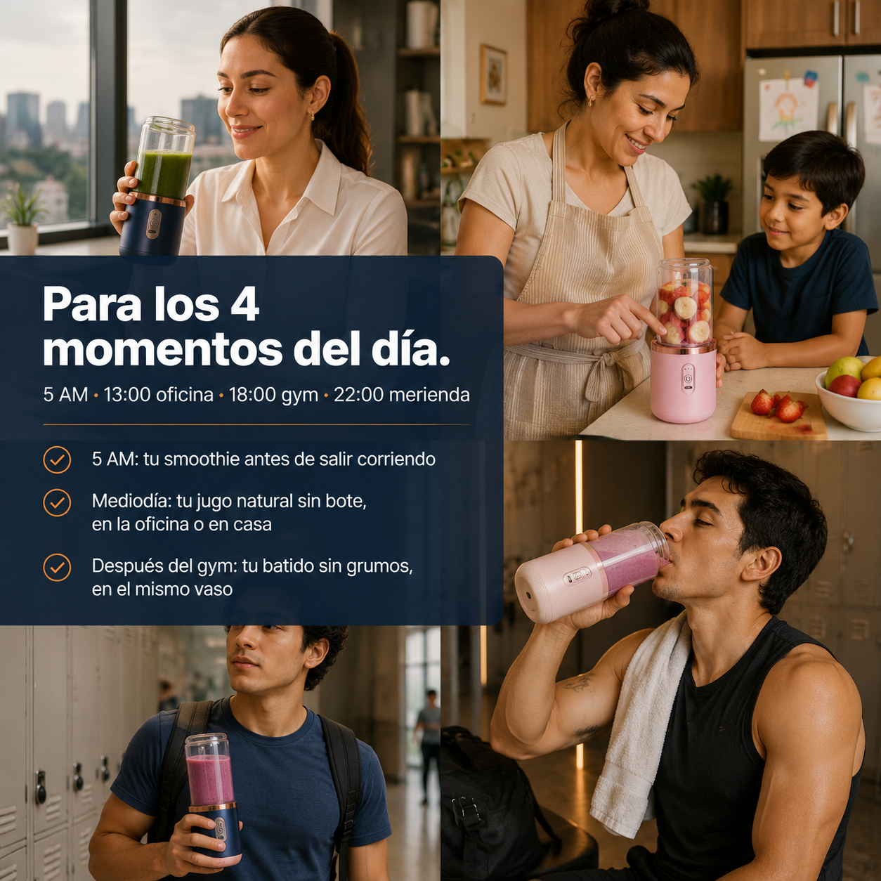 Licuadora Portátil con Vaso Mezclador — vista 5