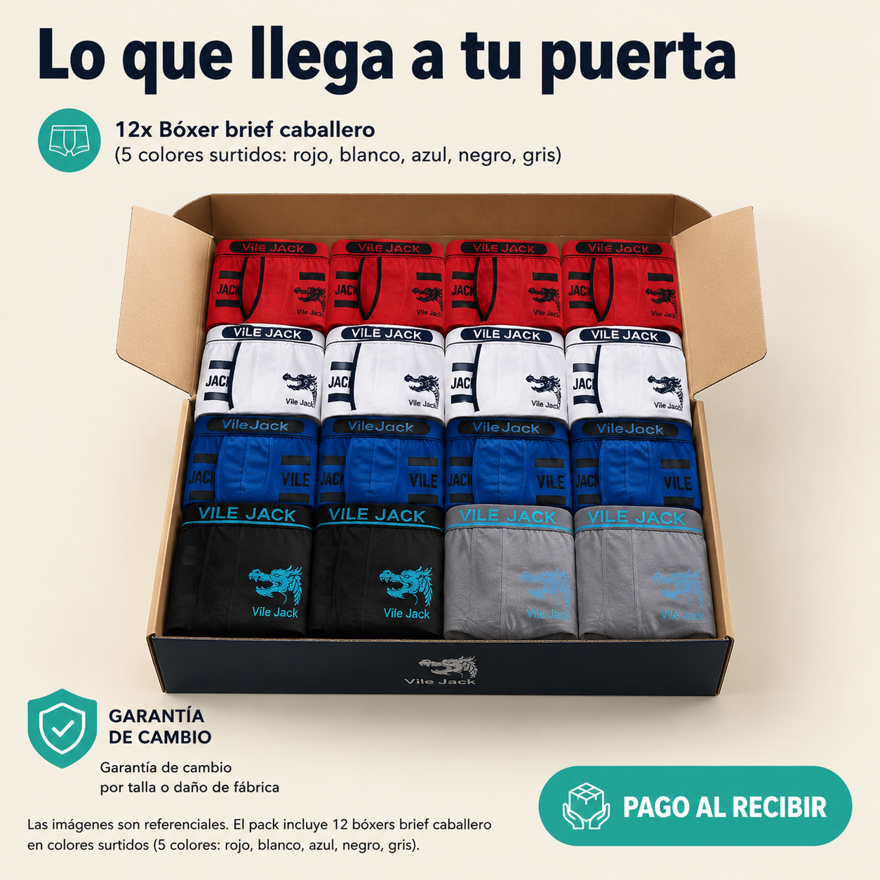 Bóxer Caballero Paquete De 12 Pz Microfi — vista 7